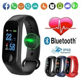 LED Dijital Saat / M3 Smartband Fitness Tracker Akıllı Bilezik Kan Basıncı Nabız Monitörü Su Geçirmez